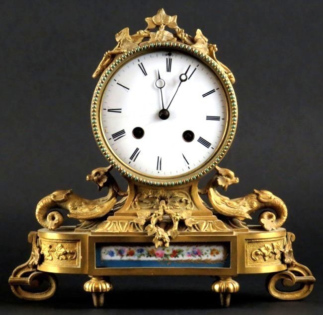 19TH CENTURY GILT BRONZE AND SEVRES CLOCK (1 of 1)