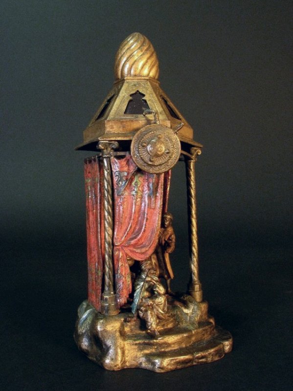 19TH CENTURY COLD PAINTED AUSTRIAN LAMP BERGMAN (1 of 4)