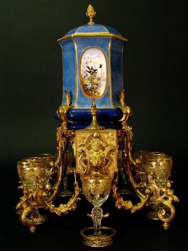 A VERY RARE 19TH C. SEVRES AND BACCARAT GLASS TANTALUS (1 of 6)