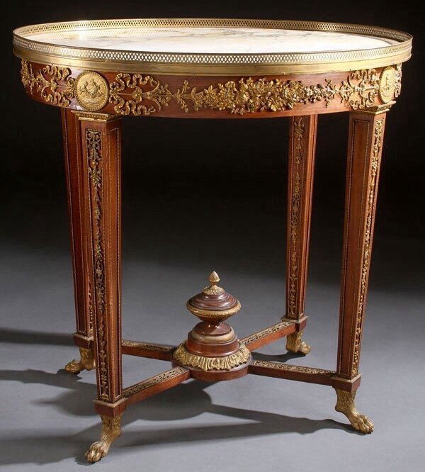 19TH CENTURY GILT BRONZE MOUNTED MARBLE TOP TABLE (1 of 2)