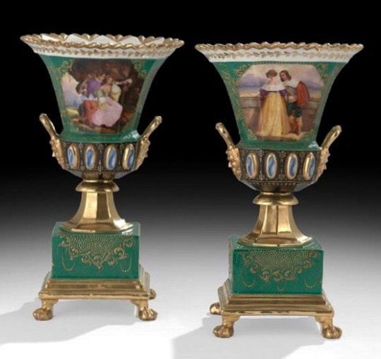 PAIR OF 19TH CENTURY JACOB PETIT PORCELAIN VASES (1 of 2)
