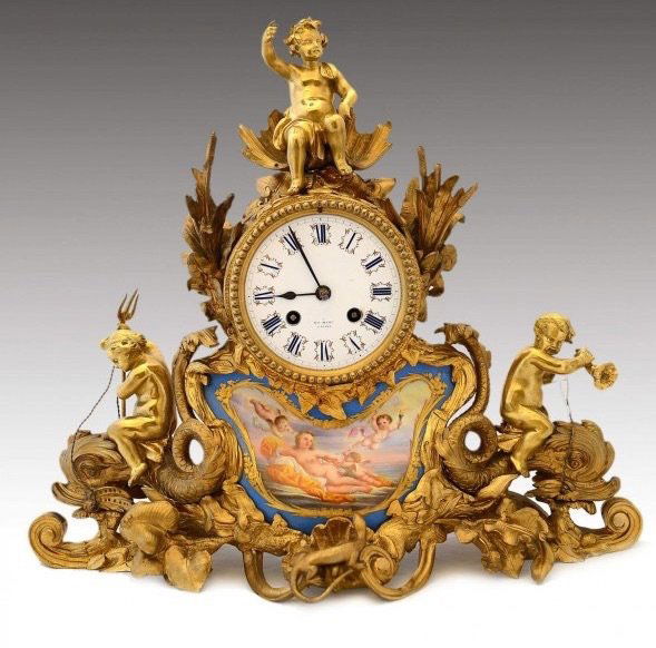 19TH CENTURY SEVRES AND DORE BRONZE CLOCK (1 of 4)
