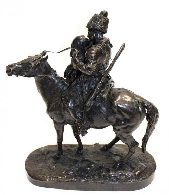 RUSSIAN BRONZE GROUP SIGNED EUGENE LANCERAY (1 of 2)