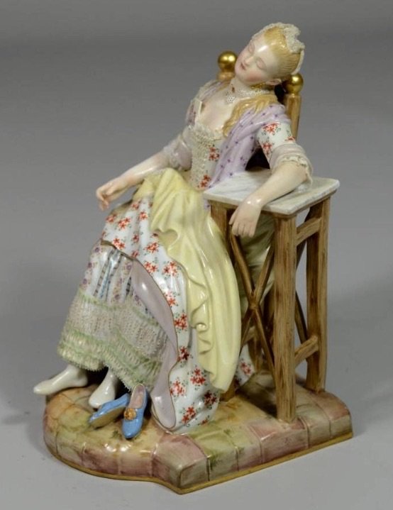 19TH CENTURY MEISSEN FIGURE OF A SLEEPING BEAUTY (1 of 3)