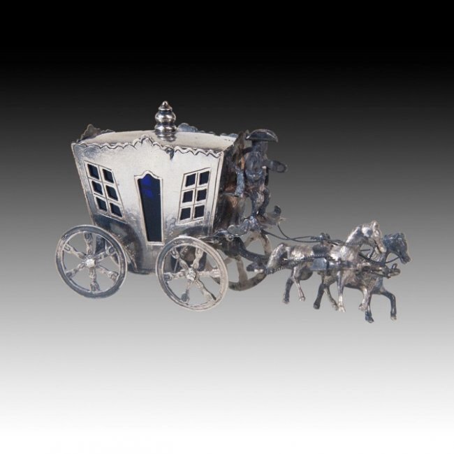 CONTINENTAL SILVER MINIATURE CARRIAGE (1 of 4)