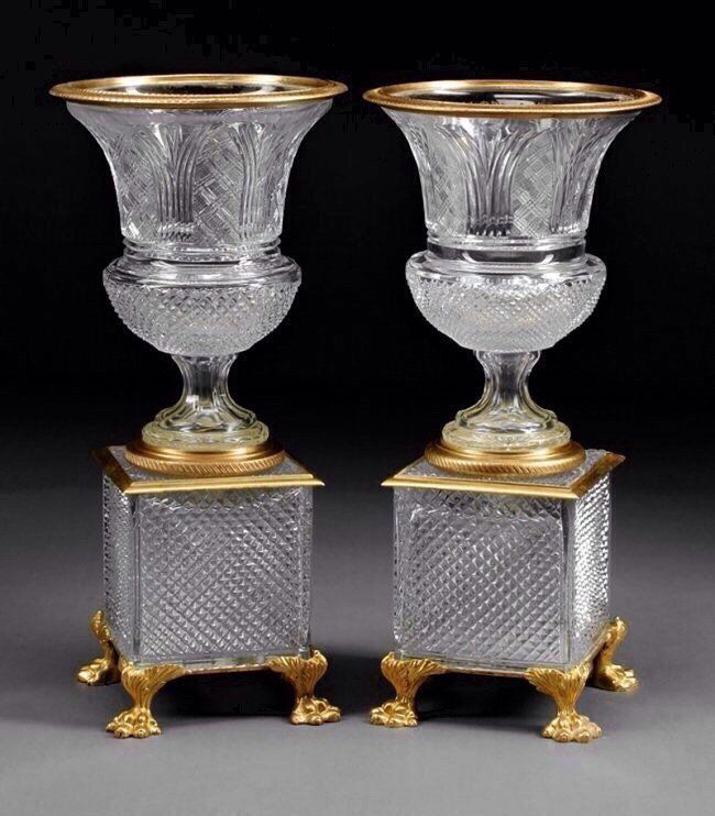PAIR OF 19TH CENTURY ORMOLU MOUNTED BACCARAT VASES (1 of 1)