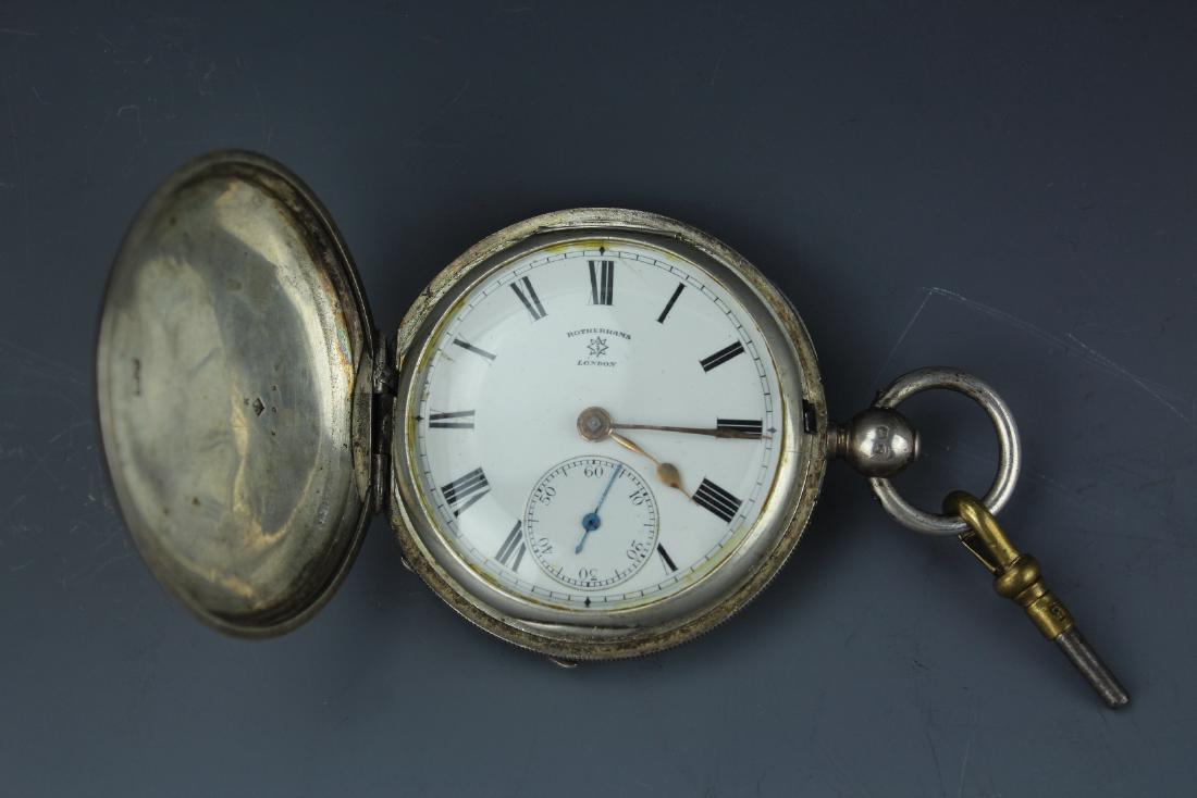 Vintage Rotherhams sterling silver hunter pocket watch (1 of 7)