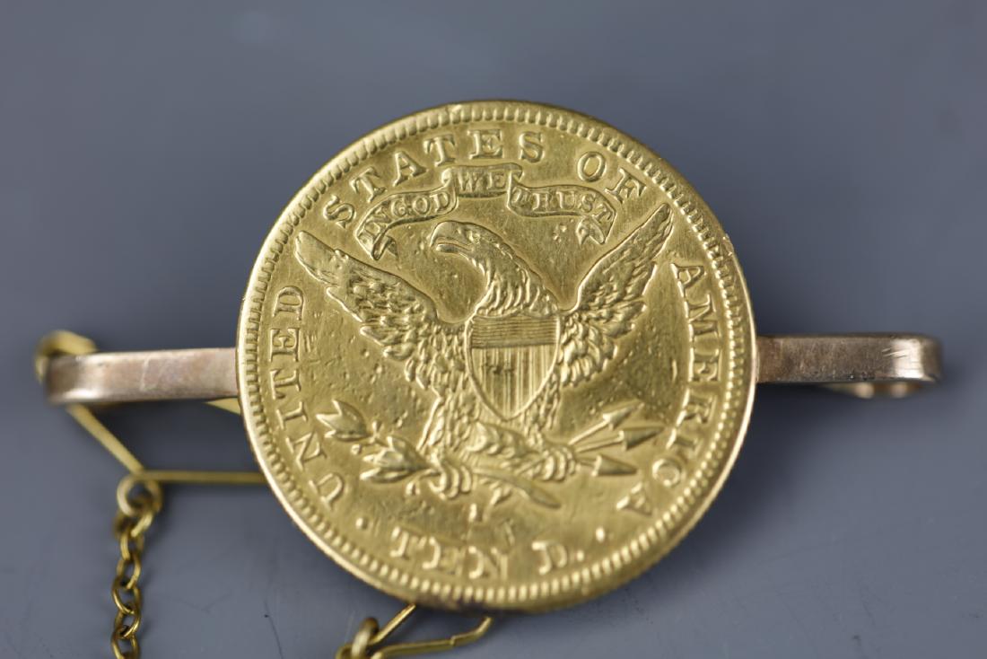 1901  $10 Liberty head gold coin on 10k brooch (1 of 5)