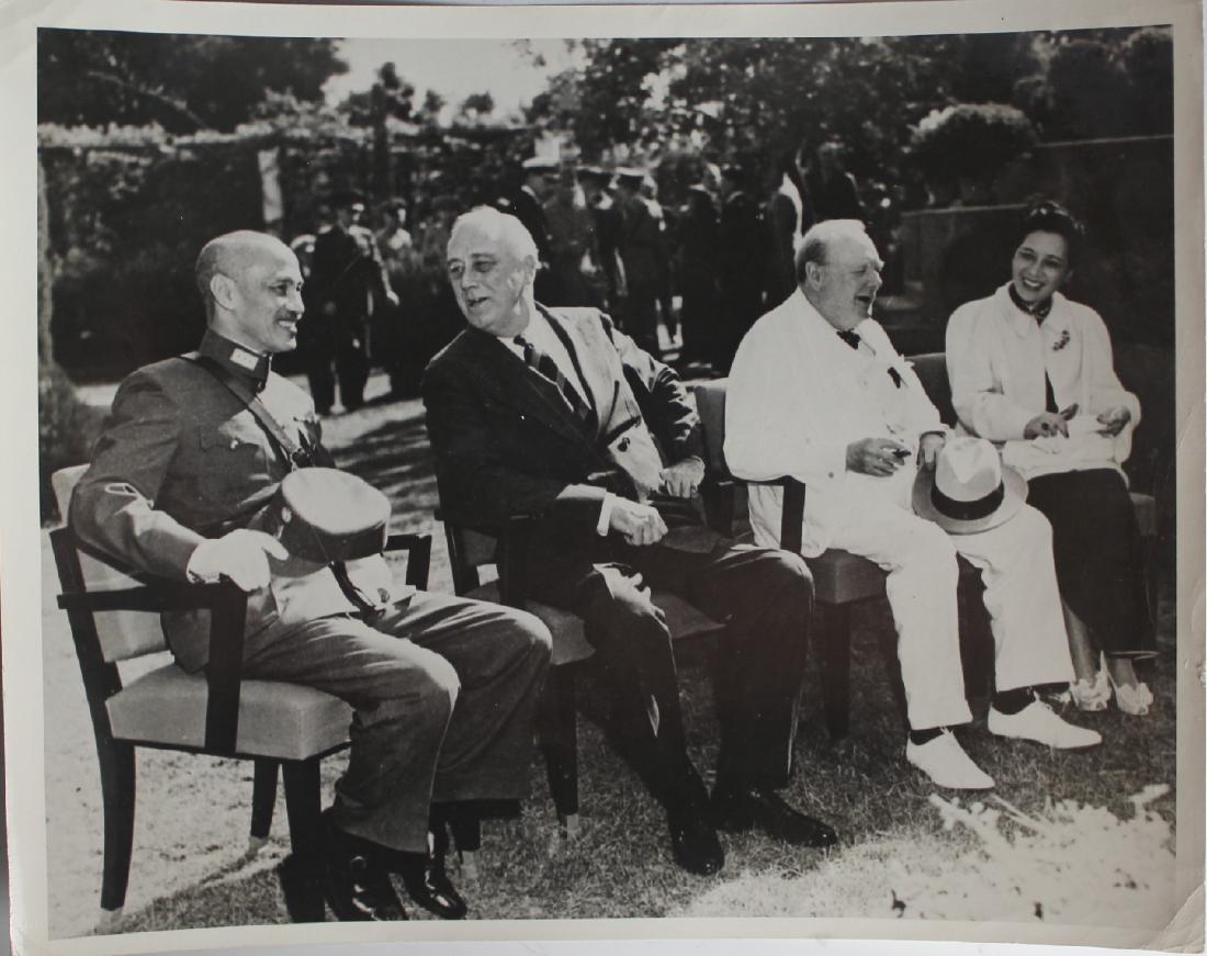 A Photo of Soong May-Ling , Chiangkai-shek, Churchill,: H: 10inches W: 8 inches