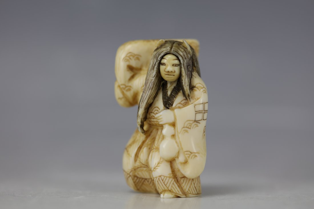 A Carved Netsuke of Two Face Demon (1 of 12)