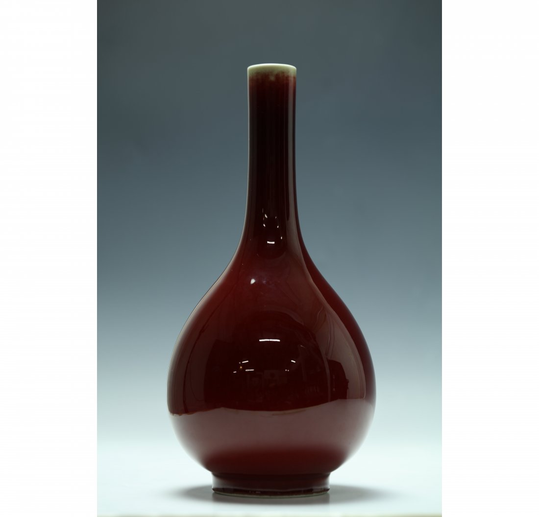 Chinese Ox-blood Porcelain Bottle Vase (1 of 3)