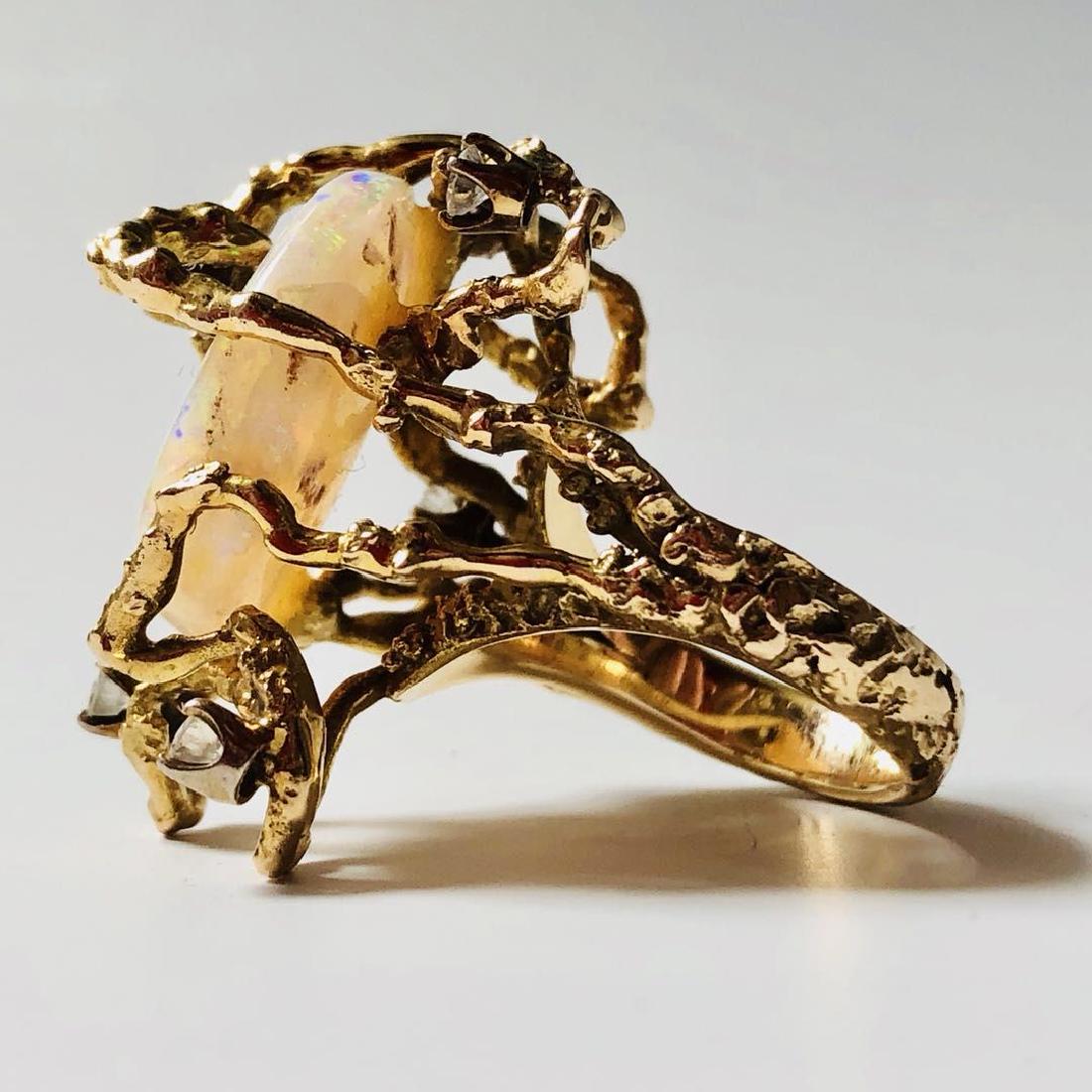 Beautiful 14K Gold Opal Gemstone  Diamond Ring (1 of 5)