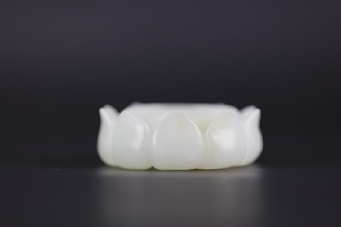 White jade carved lotus brush washer (1 of 5)