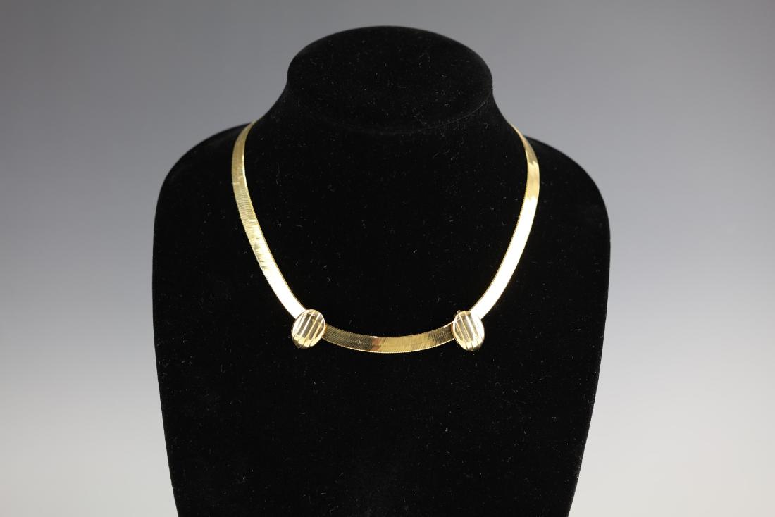 A Set of 14 k Gold Necklace and Earings Signed AURAFIN (1 of 13)