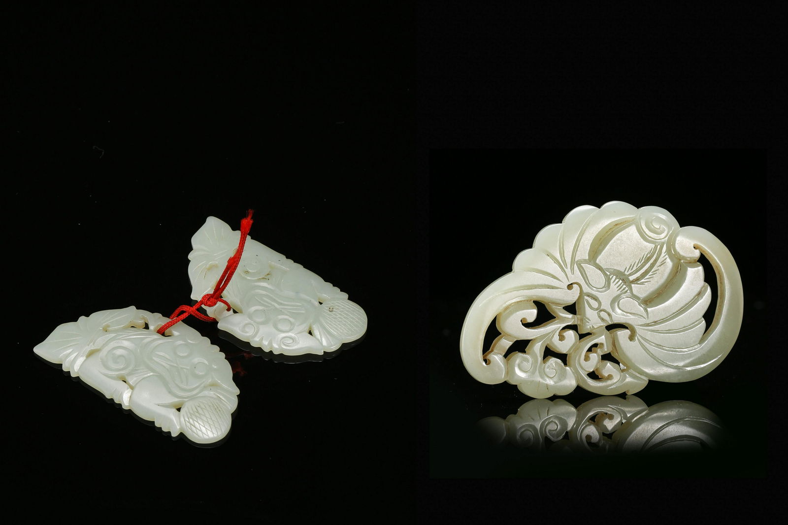 A Group of 3 Chinese Hetian White Jade Qing (1 of 7)