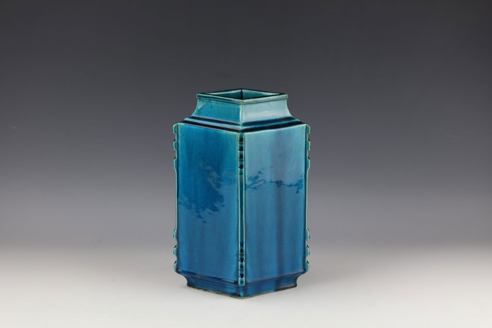 A Chinese Diamond Shaped Blue Glazed Porcelain Vase (1 of 5)