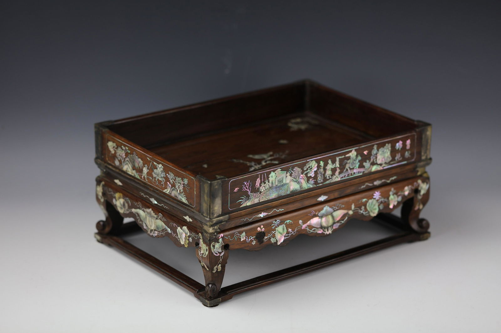19th Century Rosewood Tray with Mother of Pearl Inlay (1 of 9)