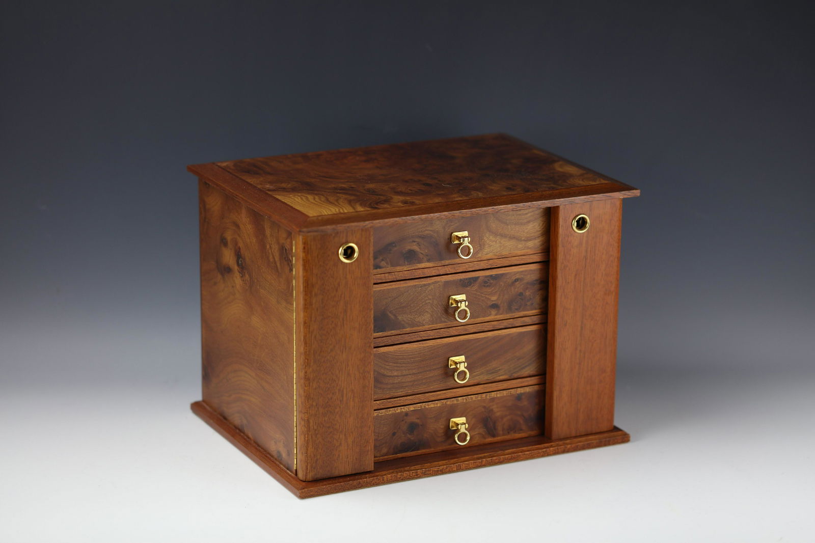 A Franch Handmade Burl Rosewood Jewelry Box (1 of 9)