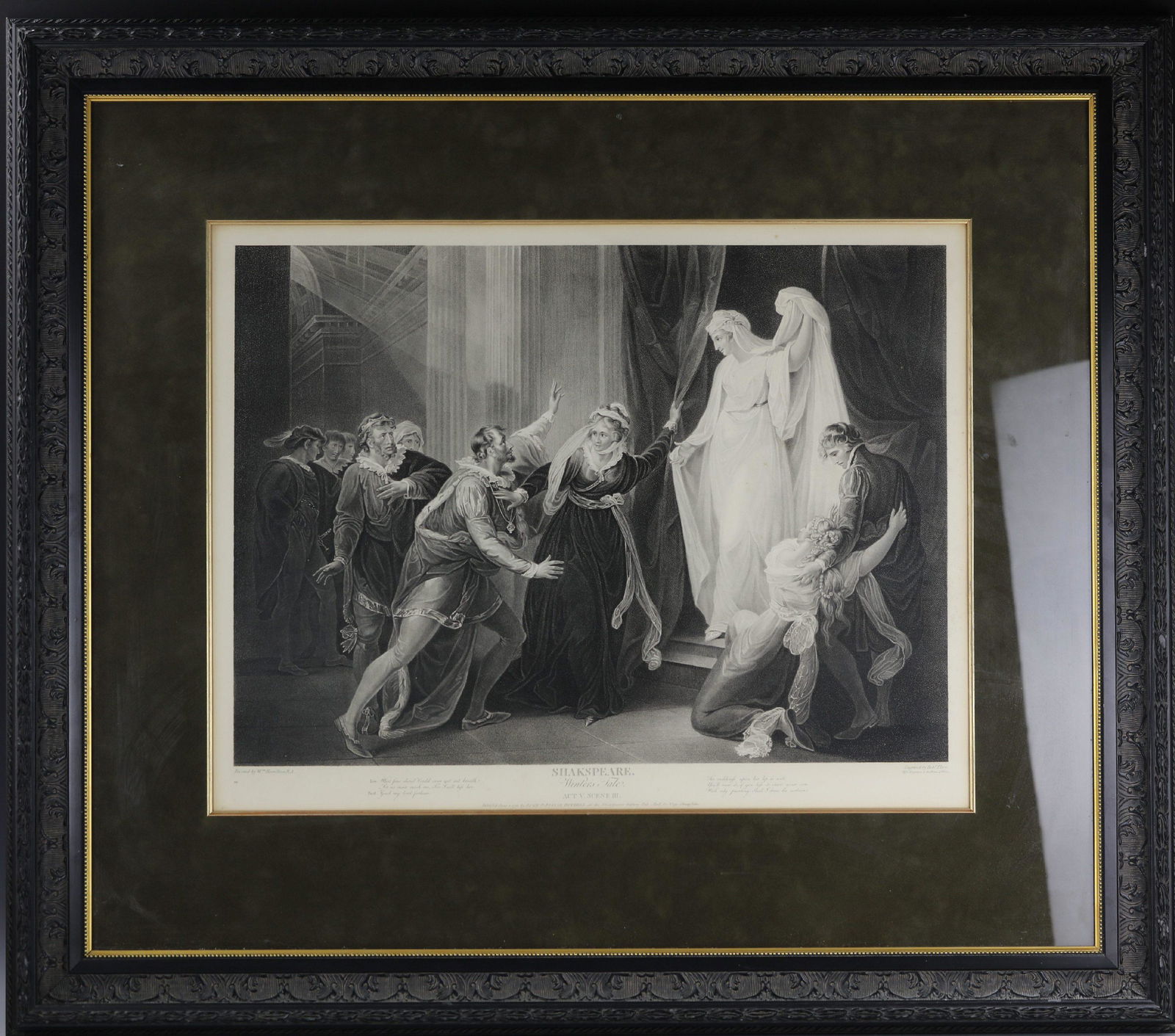 A Framed Engraving of Shakespeare Winter Tale Act V (1 of 10)