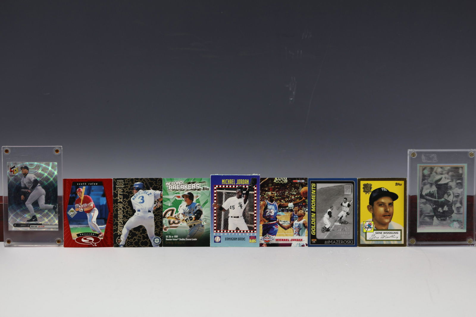 9 Cards Jordan Aaron Jeter Mazeroski Woodling Rolen (1 of 4)