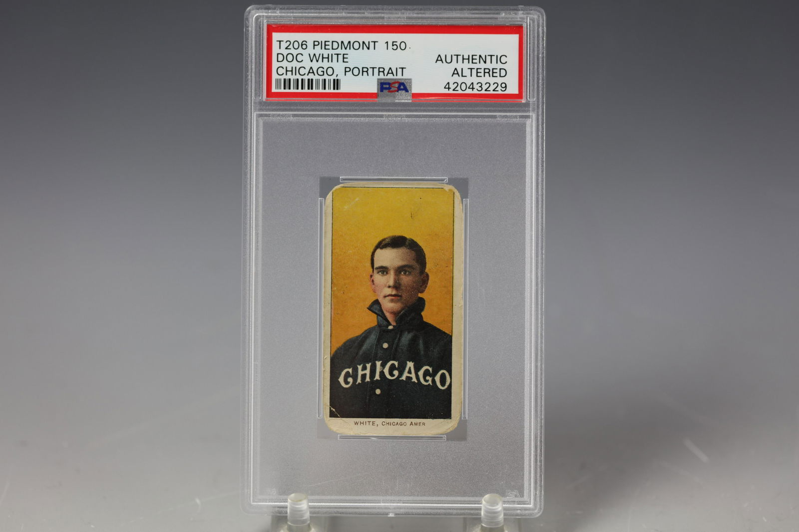 1909 Doc White Portrait Piedmont 150 PSA Chicago Cubs: 1909 Doc White Portrait Piedmont 150 PSA Chicago Cubs Preview are available November 18th to 22nd from 11:00AM TO 5:00PM Eastern Time Location: 15229 Display Court Rockville MD 20851