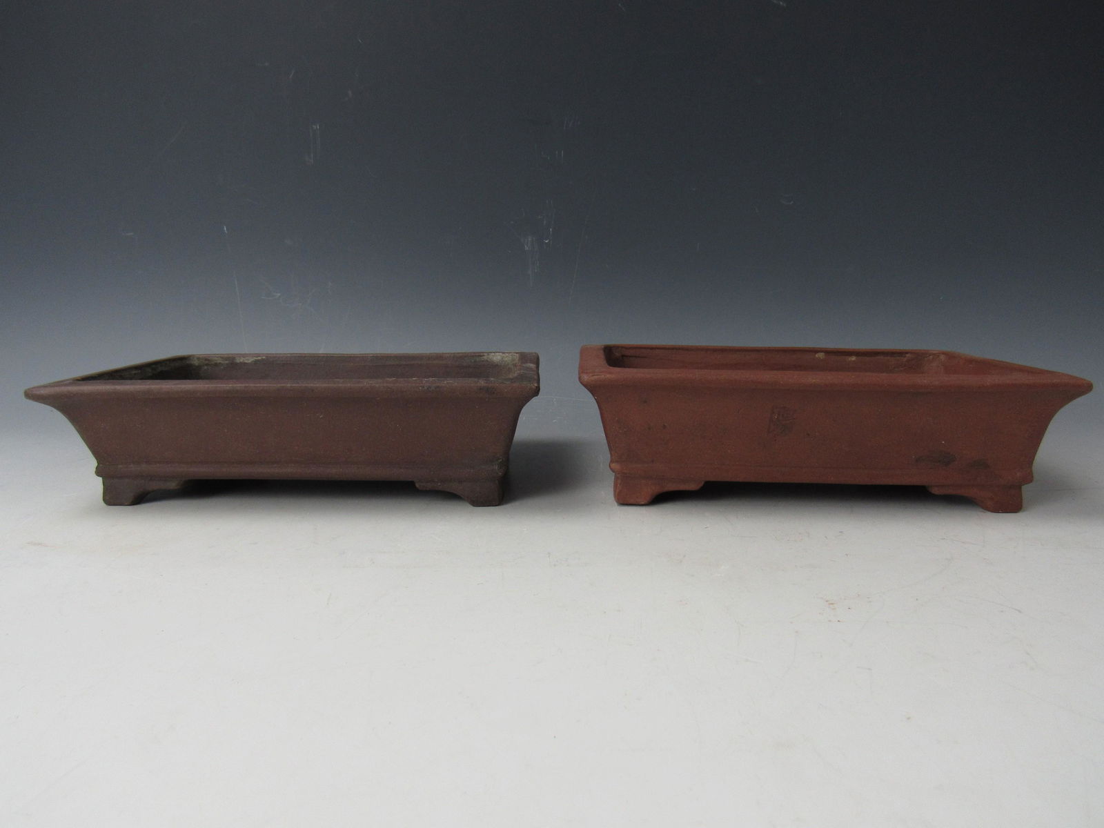 Two Chinese Purple Sand Clay Daffodil Bonsai Pots (1 of 4)