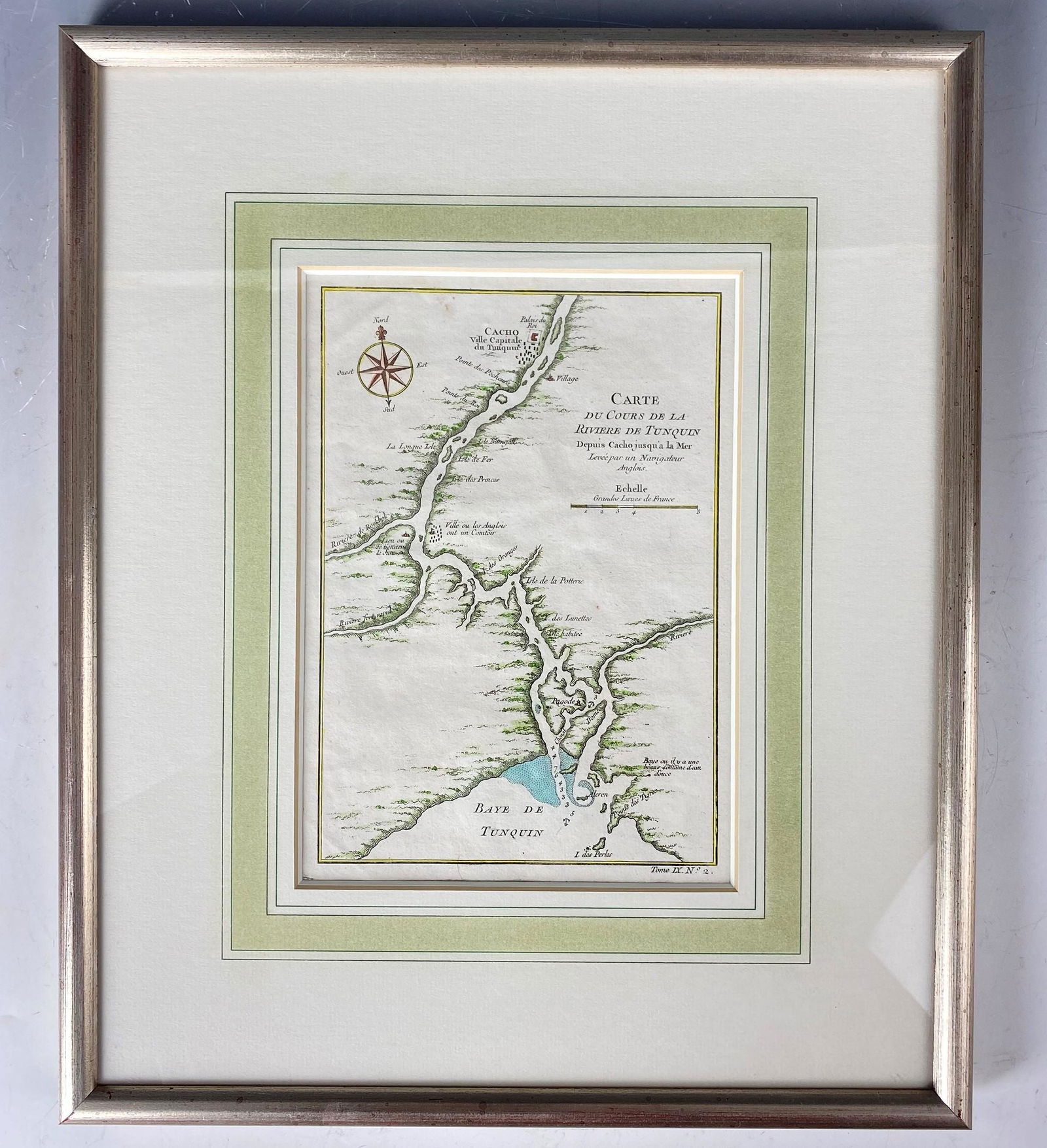 Framed Map of the Dongjing Bay Beibu Wan c1760 (1 of 7)