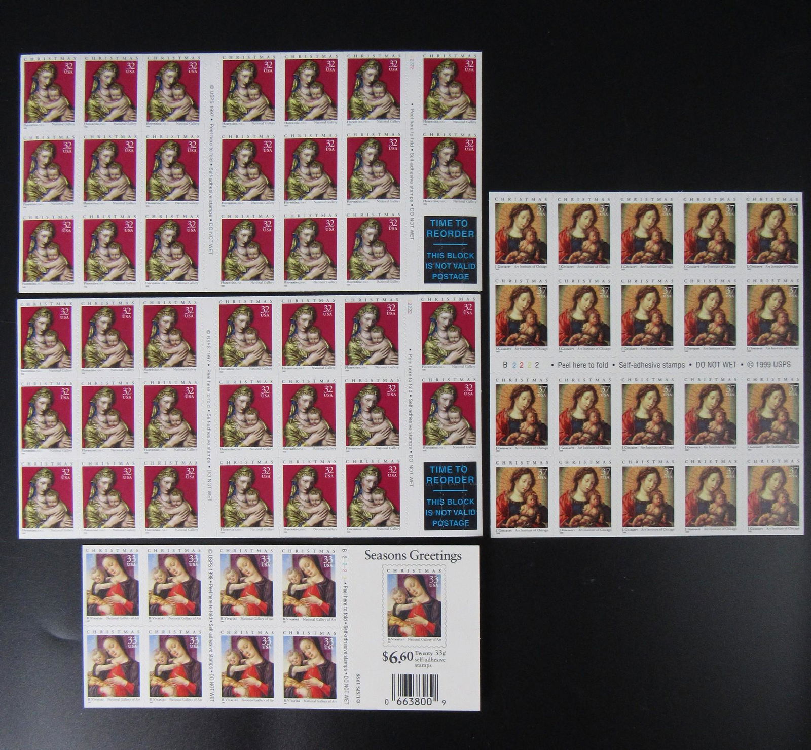 Group of USA Christmas Stamps with Mary and Baby Jesus (1 of 4)