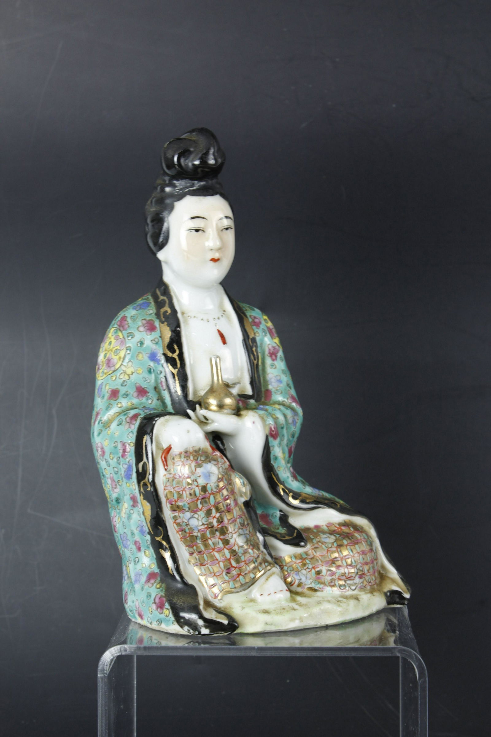 A Chinese Guanyin Porcelain Figurine Signed ZhuYonJi (1 of 9)