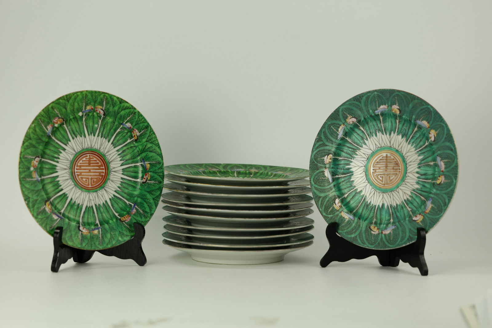 Set of 12 Chinese Cabbage Leaf Baicai Pattern Porcelain (1 of 9)