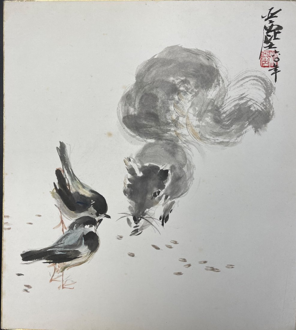 A Chinese Painting  Ink and Color on Paper by Wang (1 of 6)