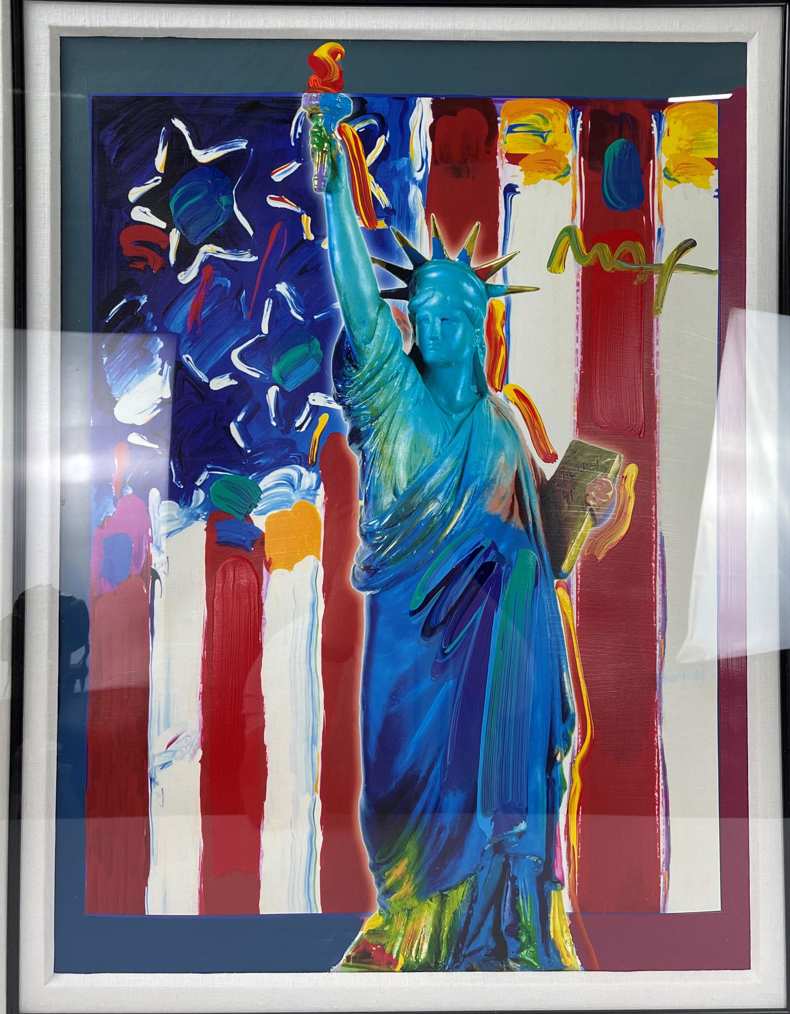 Lady Liberty and Flag Print of Rapture Peter Max with (1 of 4)