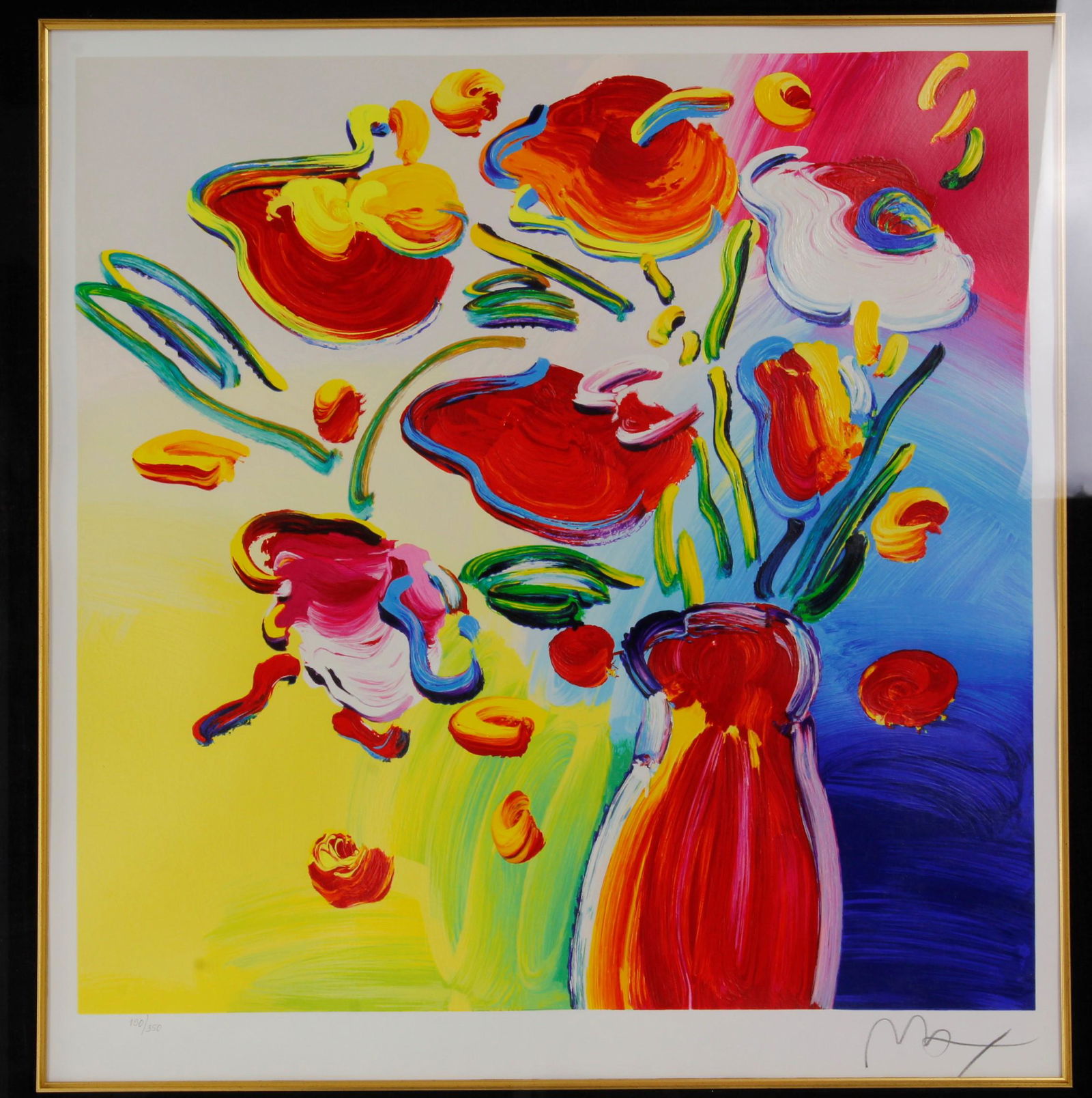 A Print of Rapture Peter Max Flowers with Frame (1 of 5)