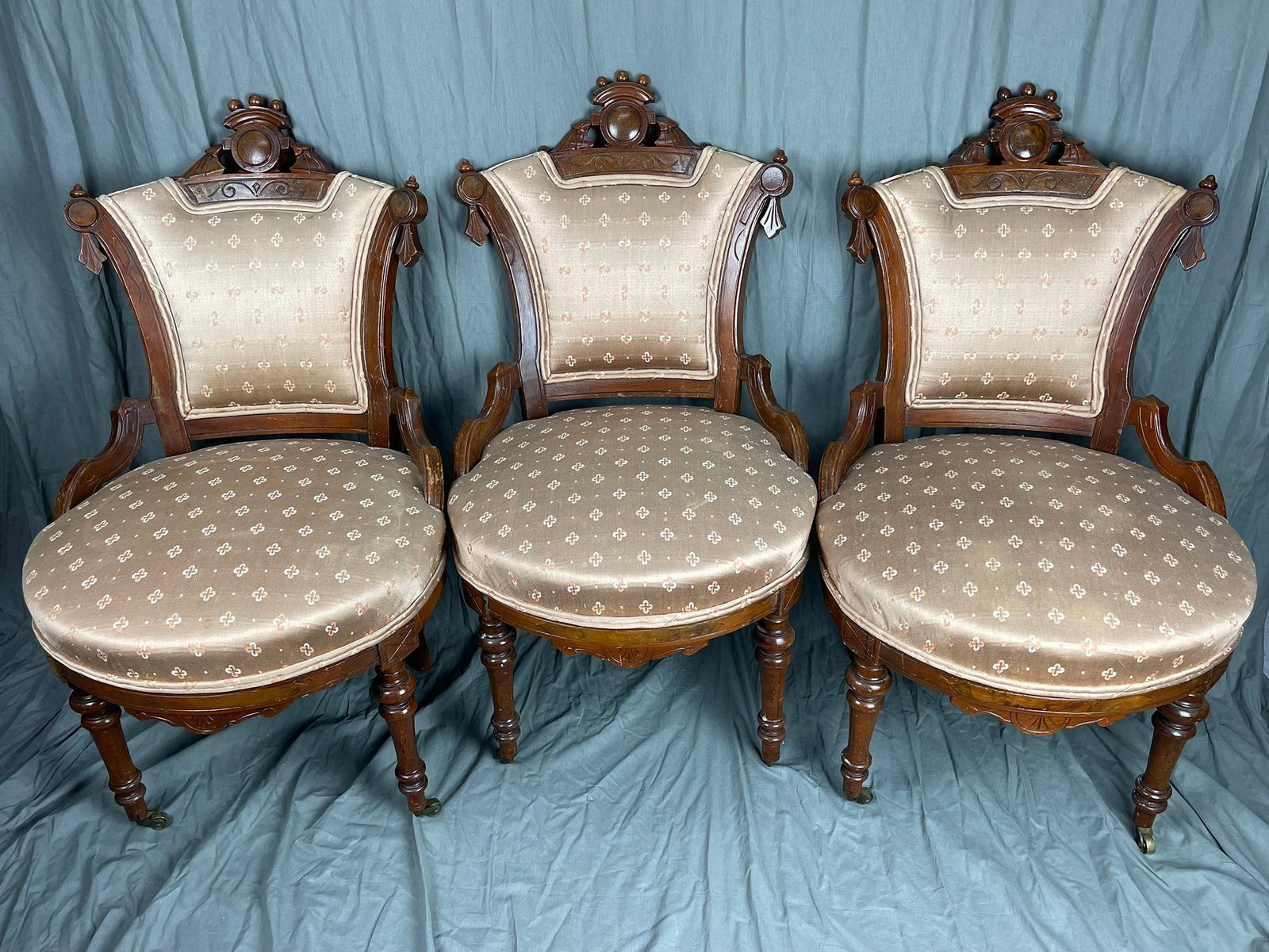 Three of Vintage Chairs: Three of Vintage Chairs,H 34 in. W 21 in. x 3