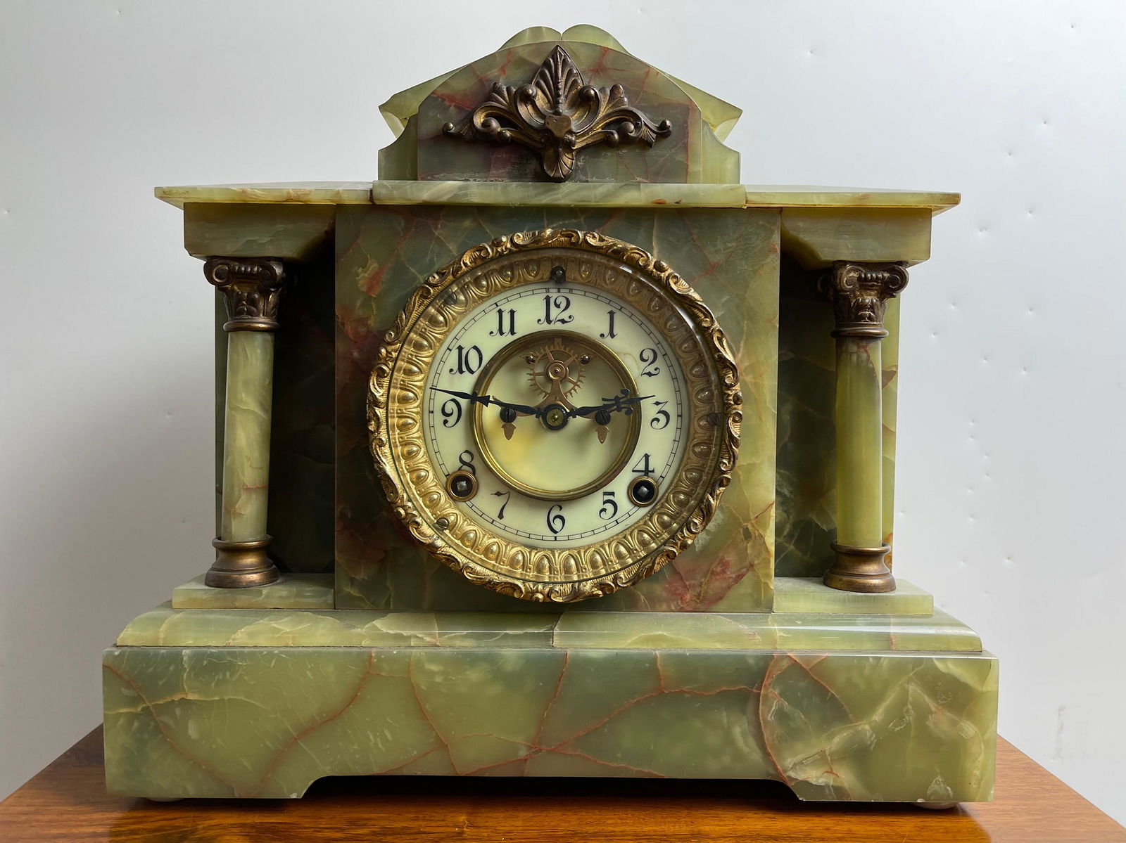 Ansonia Green Marble Mantel Clock  1882 (1 of 7)