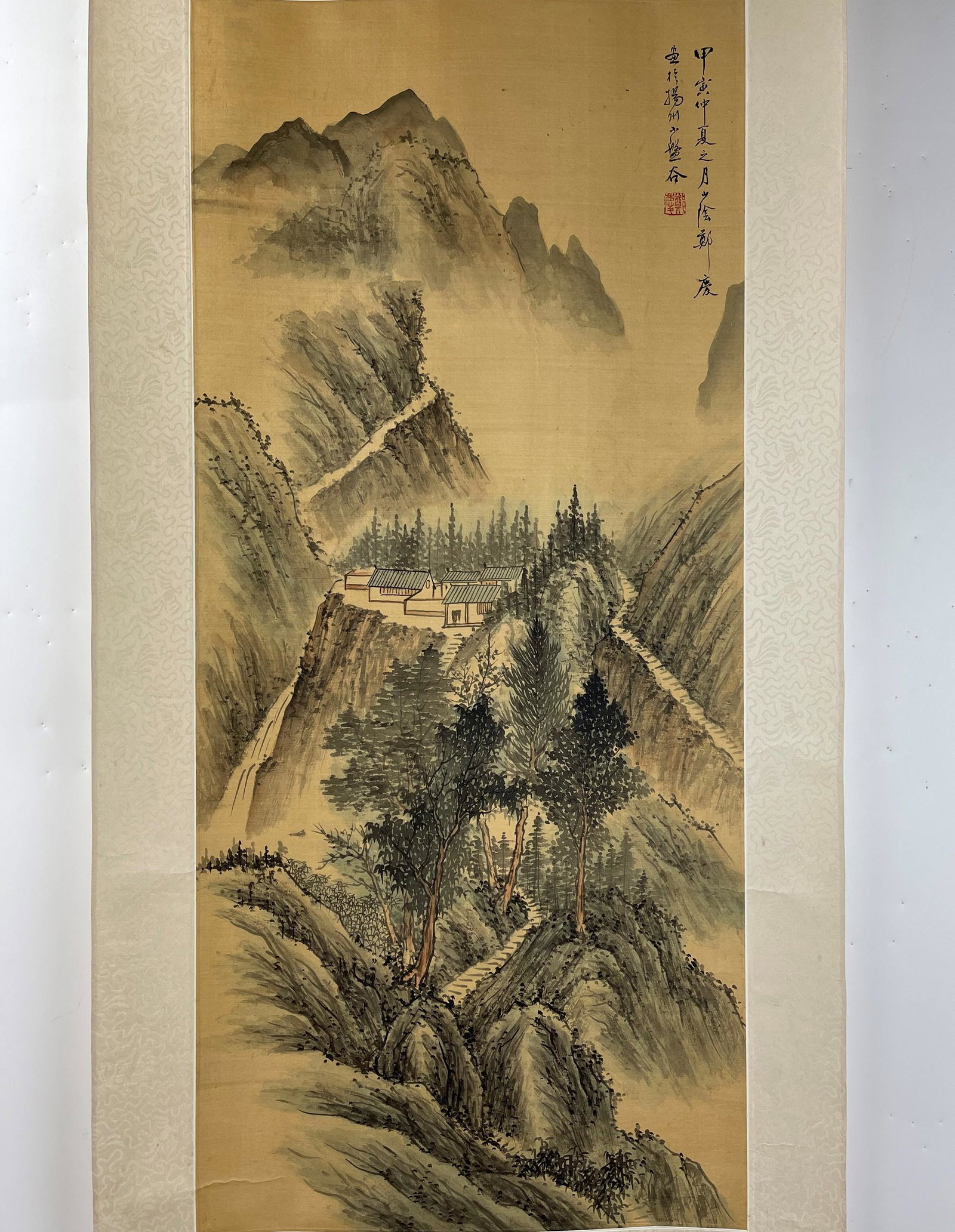 A Chinese landscape Painting by Zheng Qing: A Chinese landscape Painting by Zheng Qing,size H:33 in.( 84cm) W:15 in.( 37cm),Collection of Mr. Rosen.preview from Mar 21st to 25th from 2:00 PM TO 6:00 PM Eastern Time, Location: 15229 Display Cour
