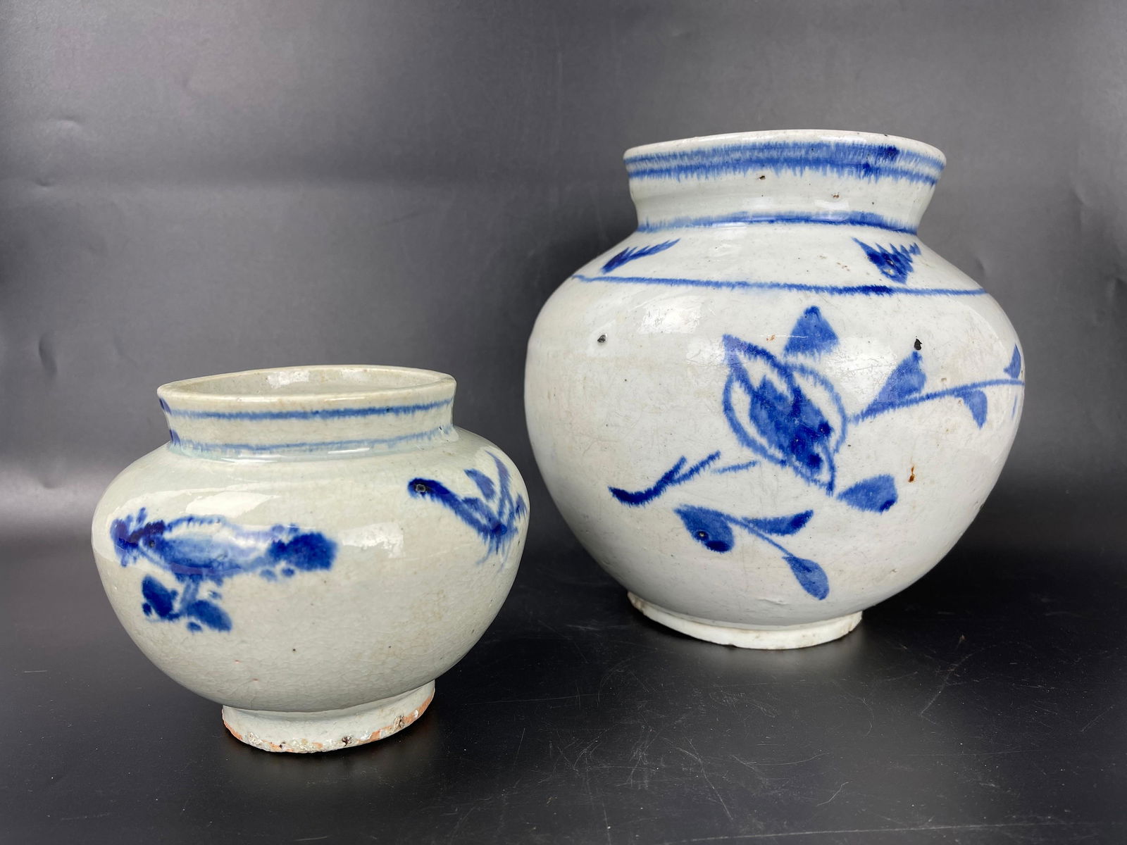 Two Korean Blue and White Porcelain Vase (1 of 6)