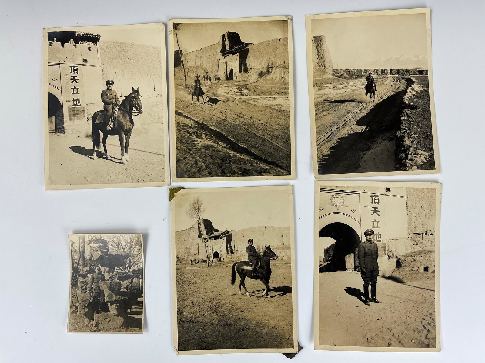 Six Photos of General Zhou Shiying 1946 in North West of China: Six Photos of General Zhou Shiying 1946 in Northwest of China, Size 16 cm x W 12cm x 6. preview from Mar 21st to 25th from 2:00 PM TO 6:00 PM Eastern Time, Location: 15229 Display Court Rockville MD 2