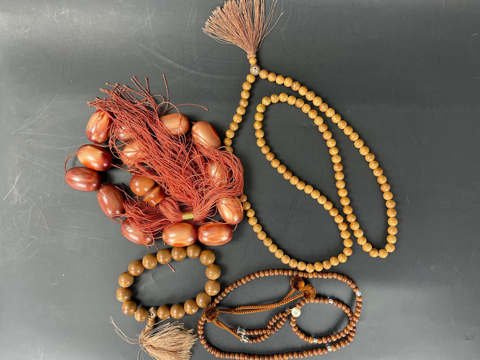 Four Buddhist String of Wood Beads Necklace and Bracelets (1 of 7)