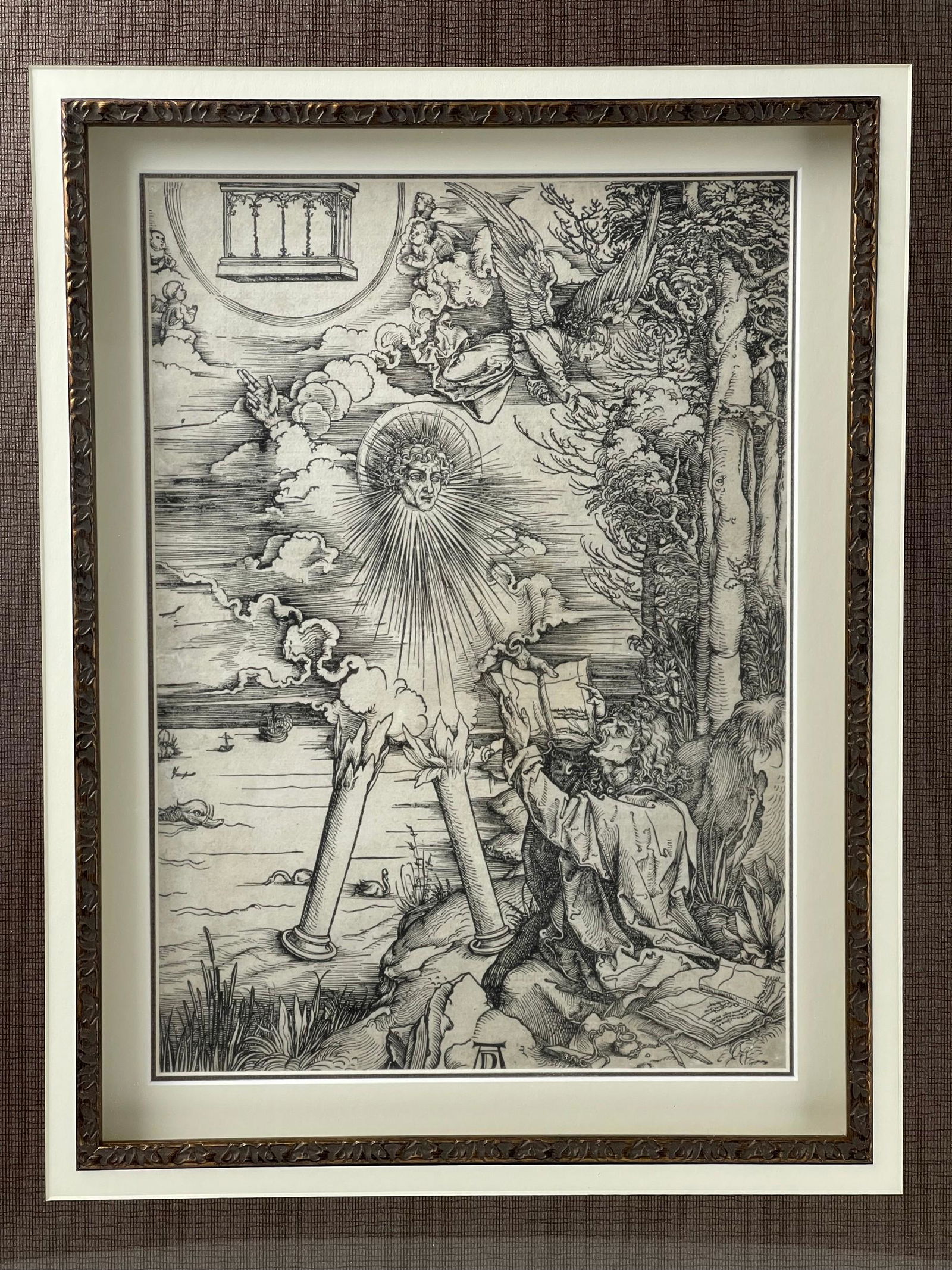 Framed Woodcut Print St John Devouring The Book by Albrecht Durer (1 of 5)