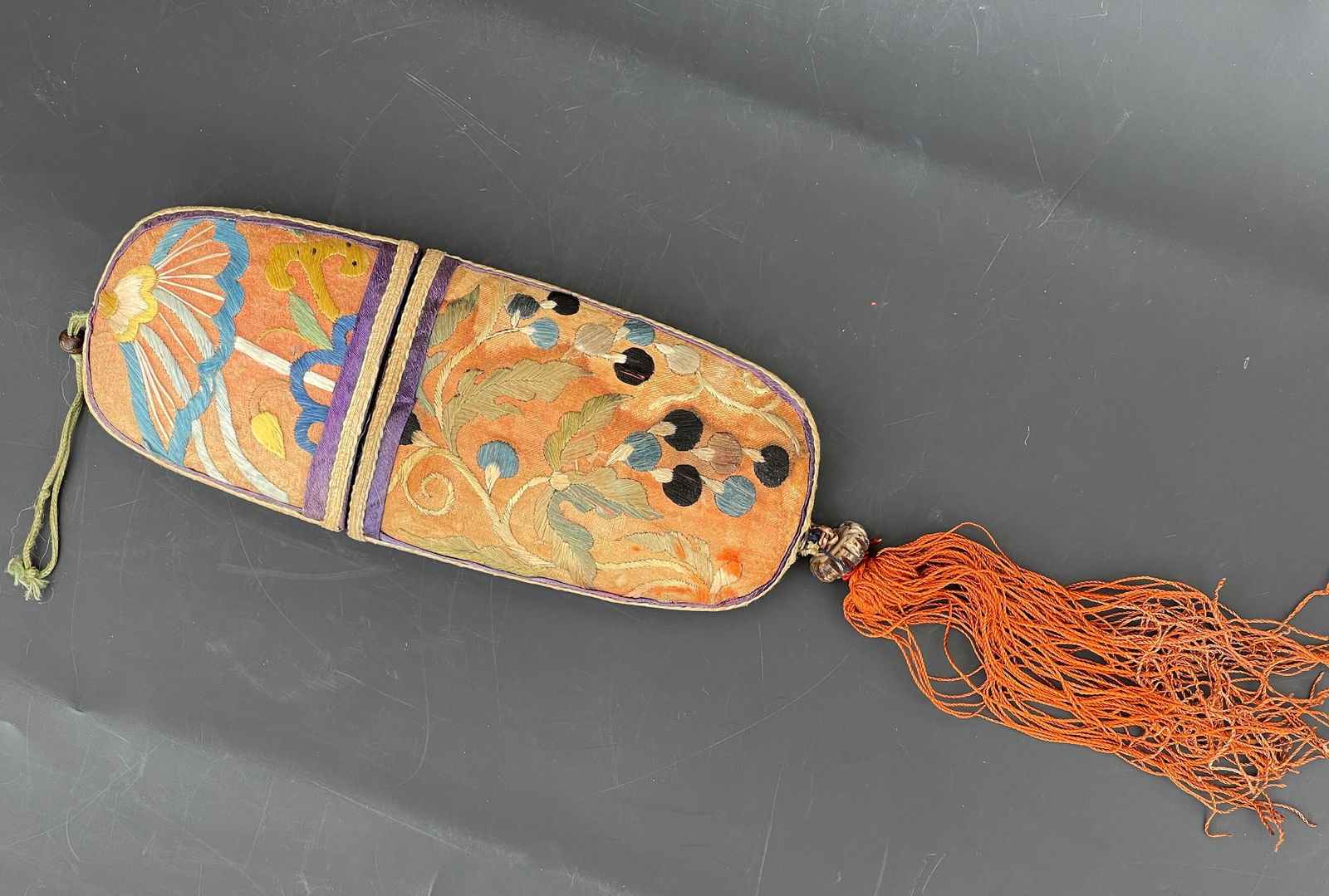 Antique Chinese Silk Embroidery Eye Glasses Case (1 of 4)