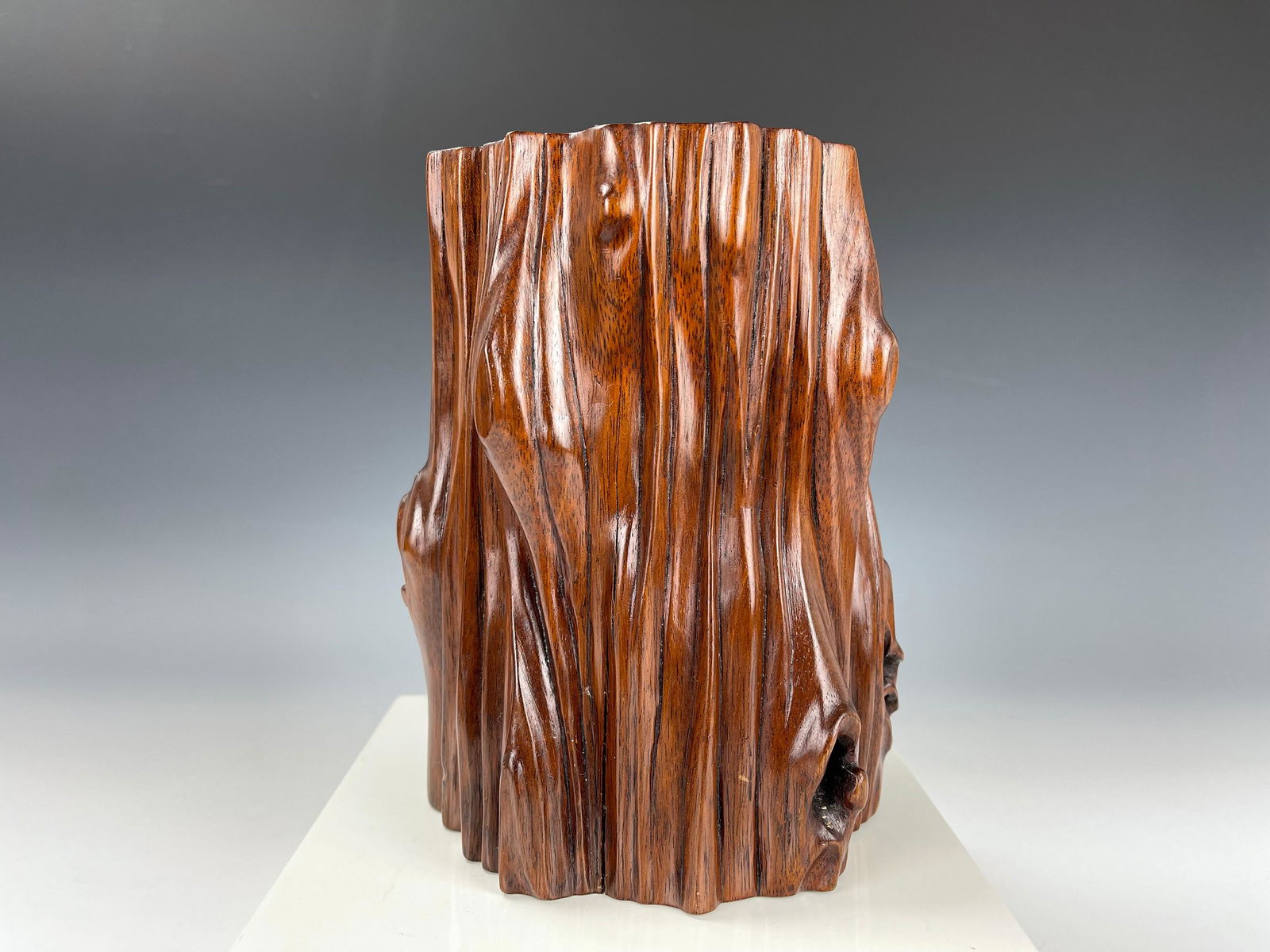 A Chinese Carved Wood Penbrush Container (1 of 5)