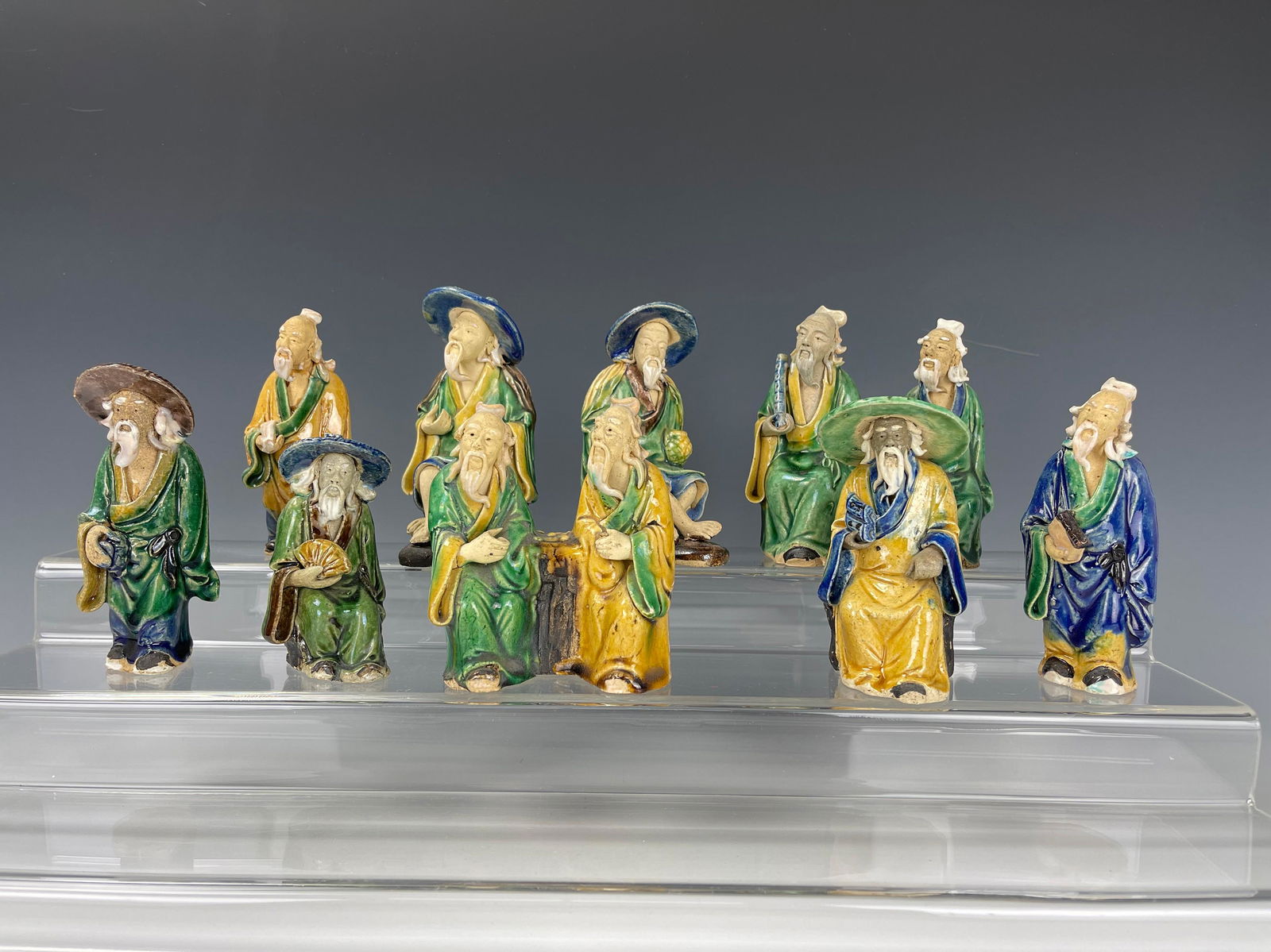 A Group of 10 Chinese Ceramic  Shiwan Figures (1 of 6)