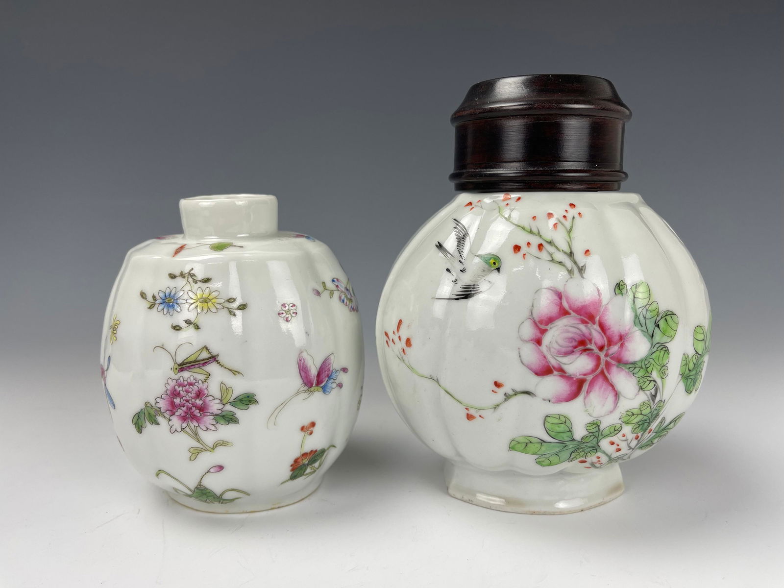 Two Chinese Famille Rose Porcelain Tea Jars (1 of 8)