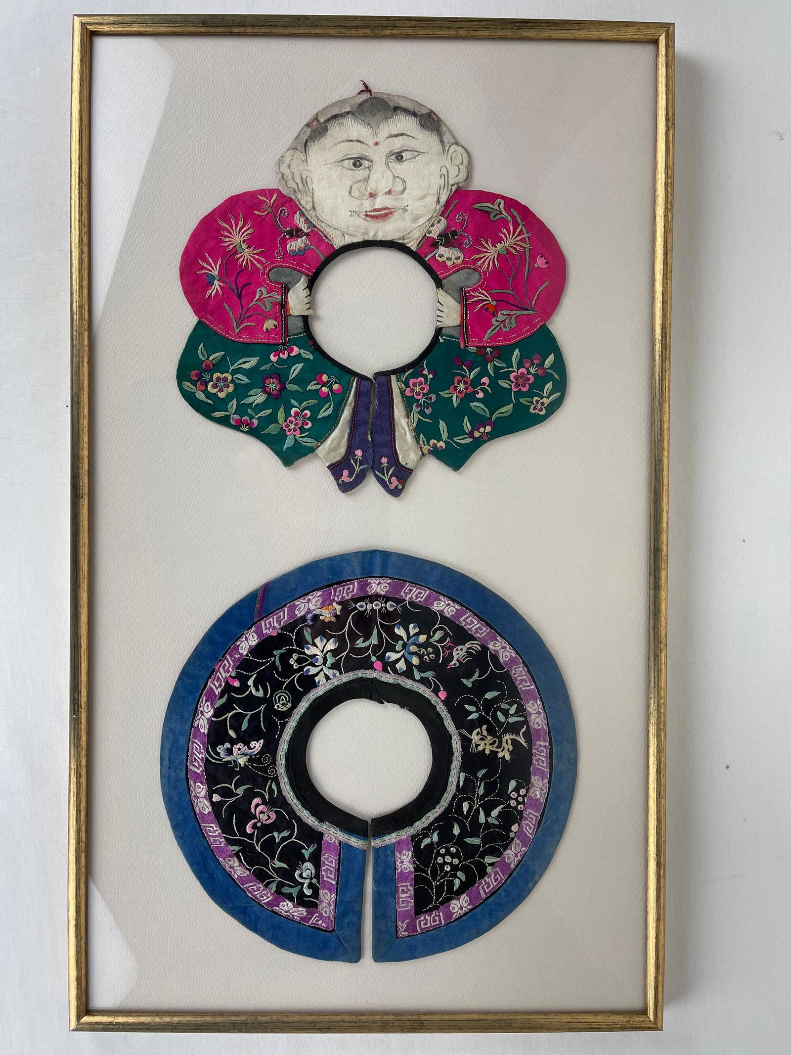 Two Antique Embroidered Robe Neck Scarfs (1 of 3)