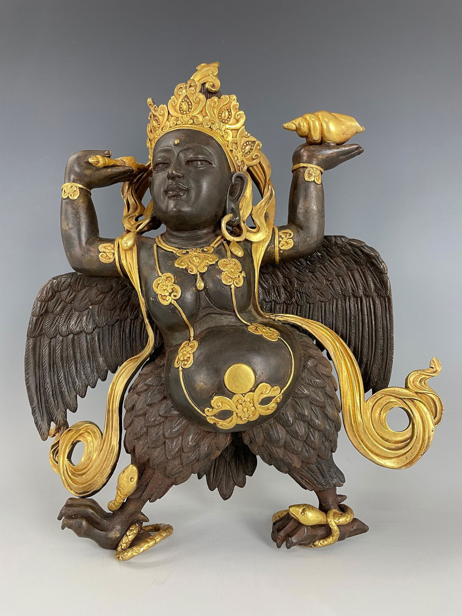 China Tibetan Bronze Garuda Statue (1 of 4)