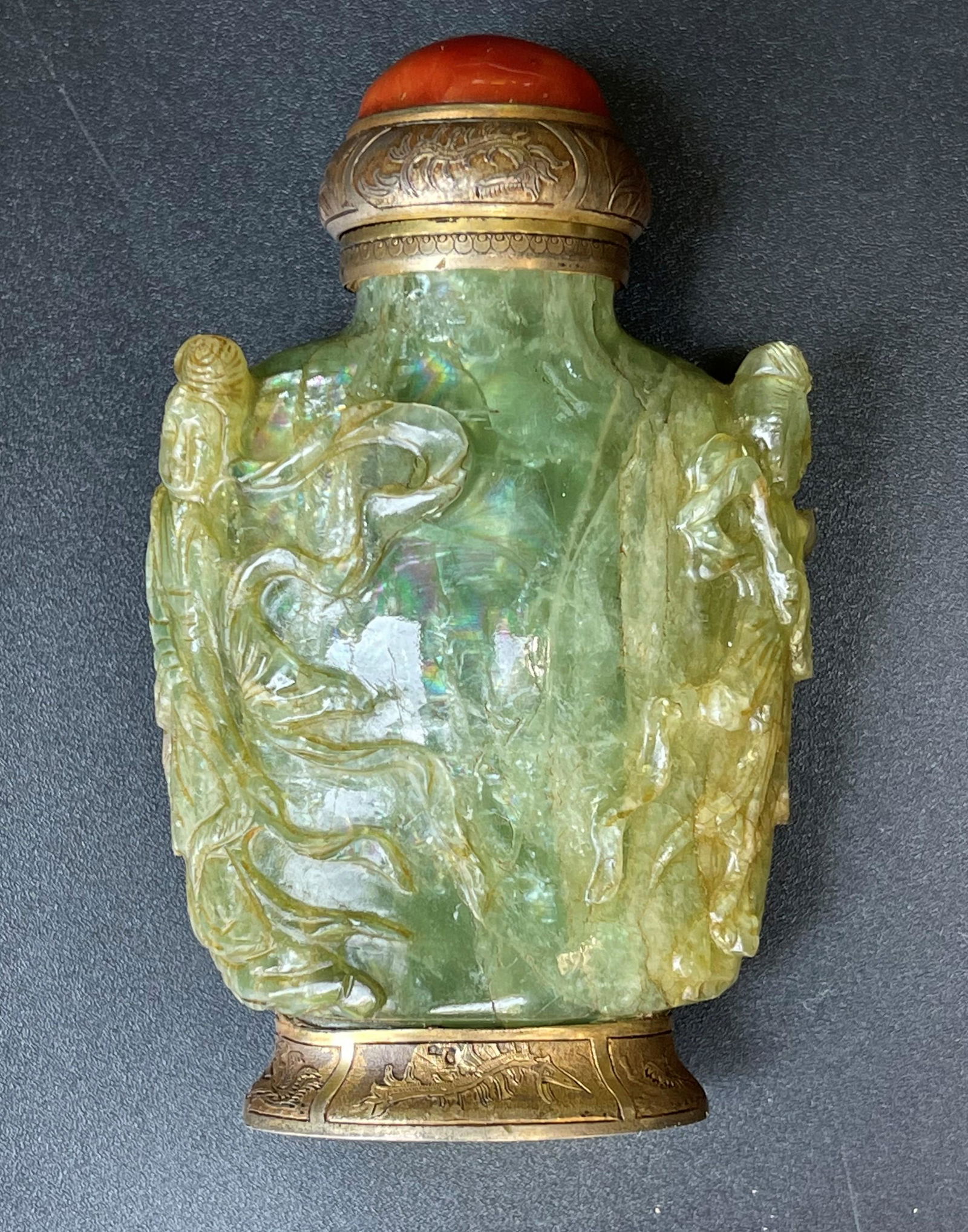 Maquet Tourmaline Carved Snuff Bottle Lighter (1 of 9)