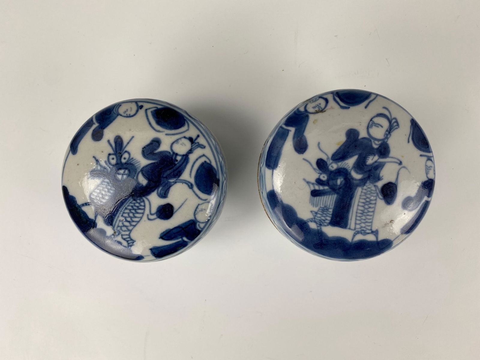 Two Chinese Blue and White Porcelain Boxes (1 of 4)