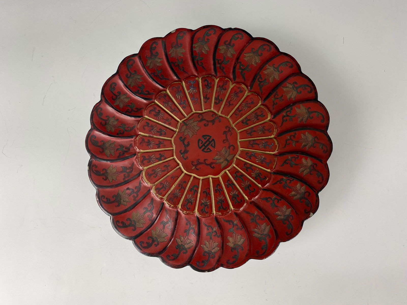 Chinese Antique Red Lacquer Round Box (1 of 7)