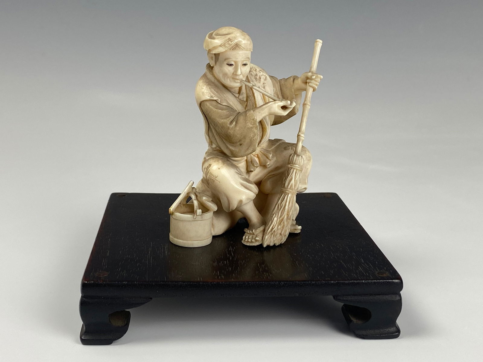 Fine Antique Japanese Okimono Figure with Stand (1 of 5)